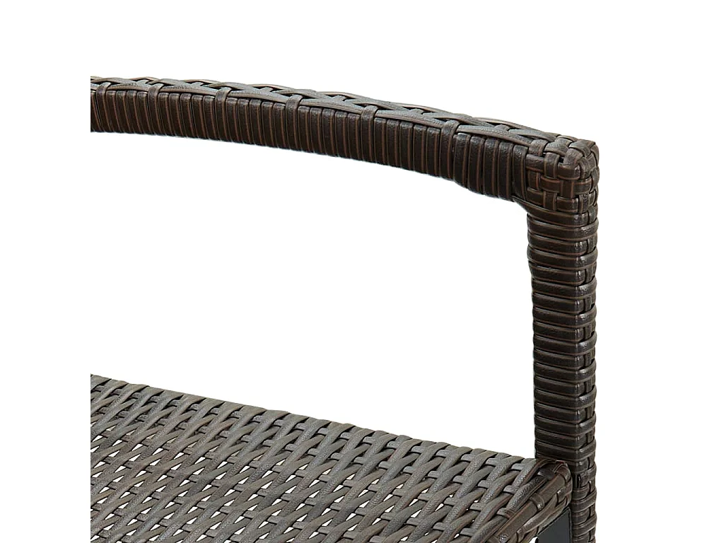 4er-Set Barhocker aus braunem Kunstharzgeflecht