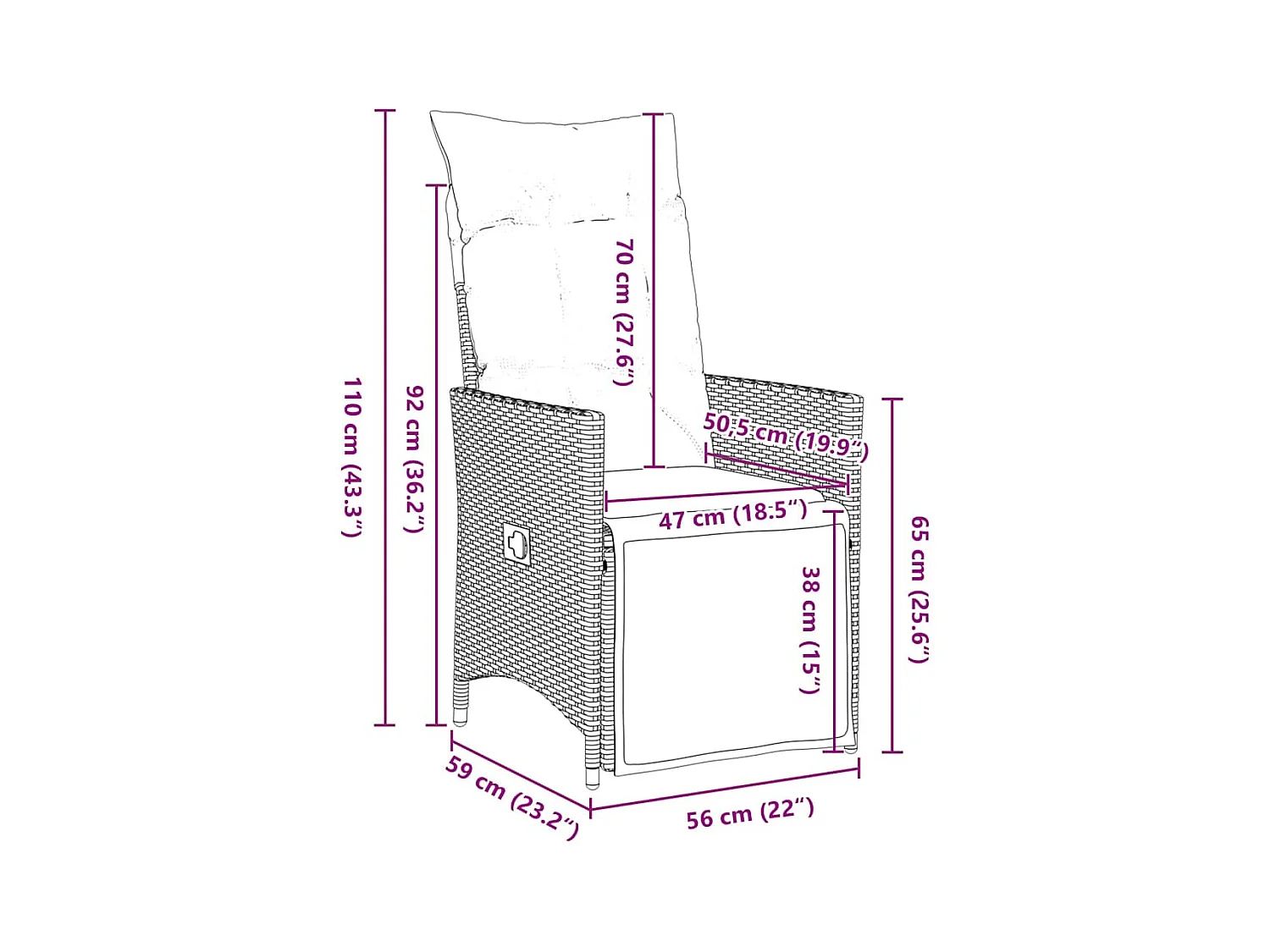 Set da pranzo da giardino 5 pezzi con cuscini in polyrattan grigio