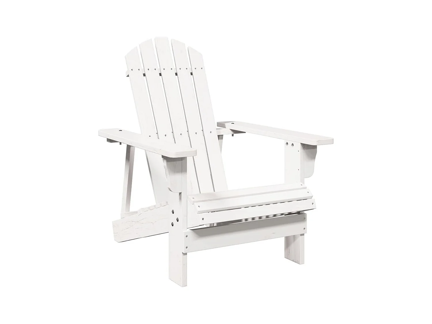 Silla Adirondack blanca 69x85x90,5 cm madera maciza de abeto