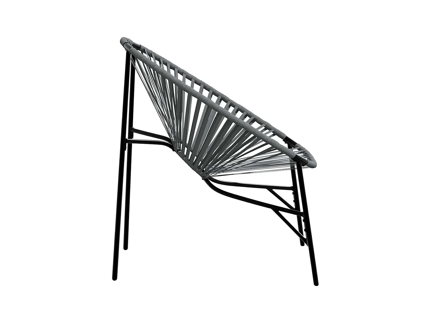 Sedia a uovo da giardino nera e grigio chiaro in resina intrecciata