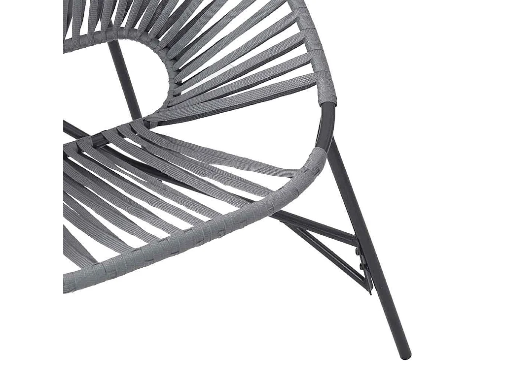 Chaise œuf de jardin noir et gris clair résine tressée