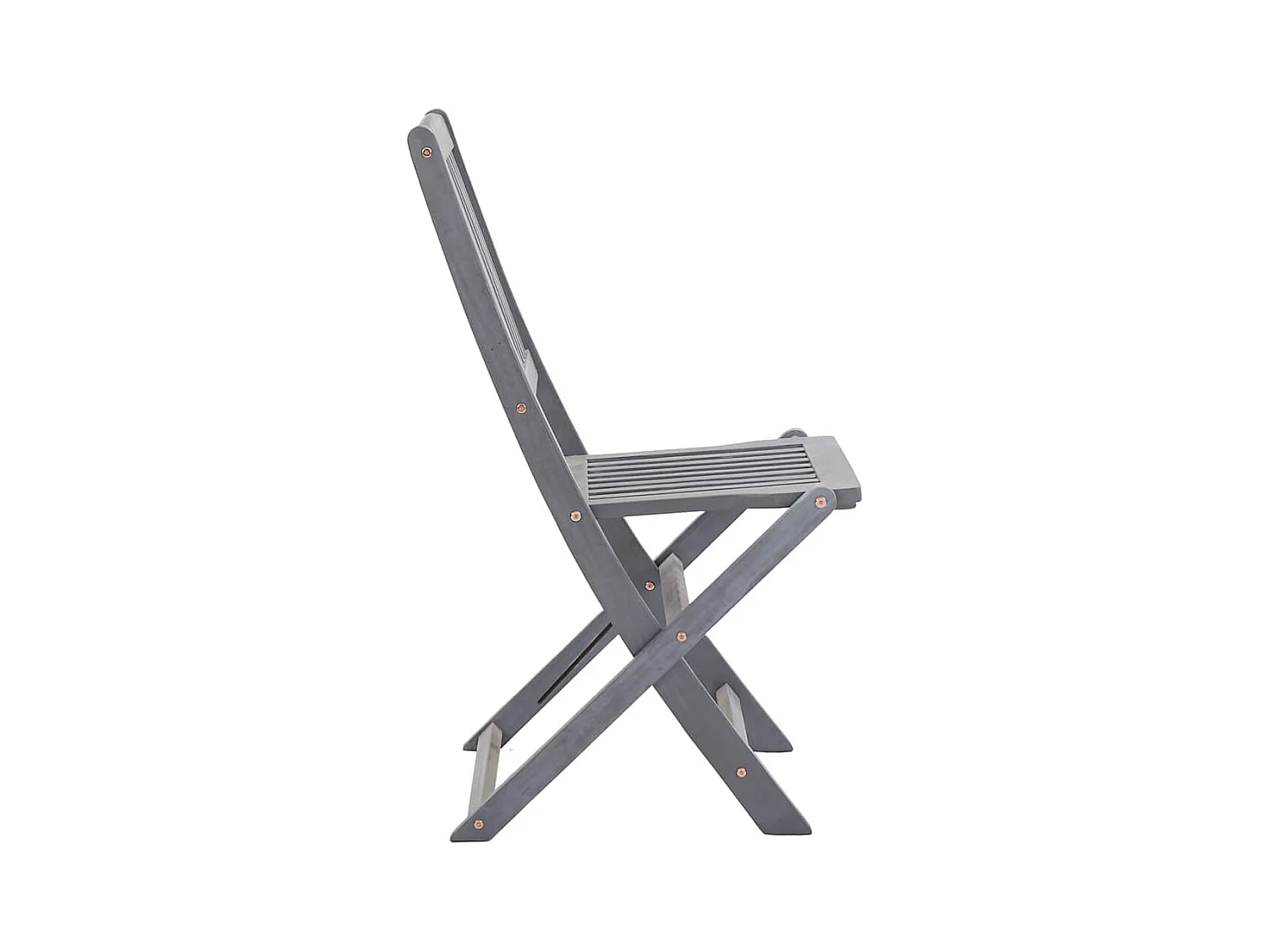 Set di 4 sedie pieghevoli da esterno in legno massello di acacia