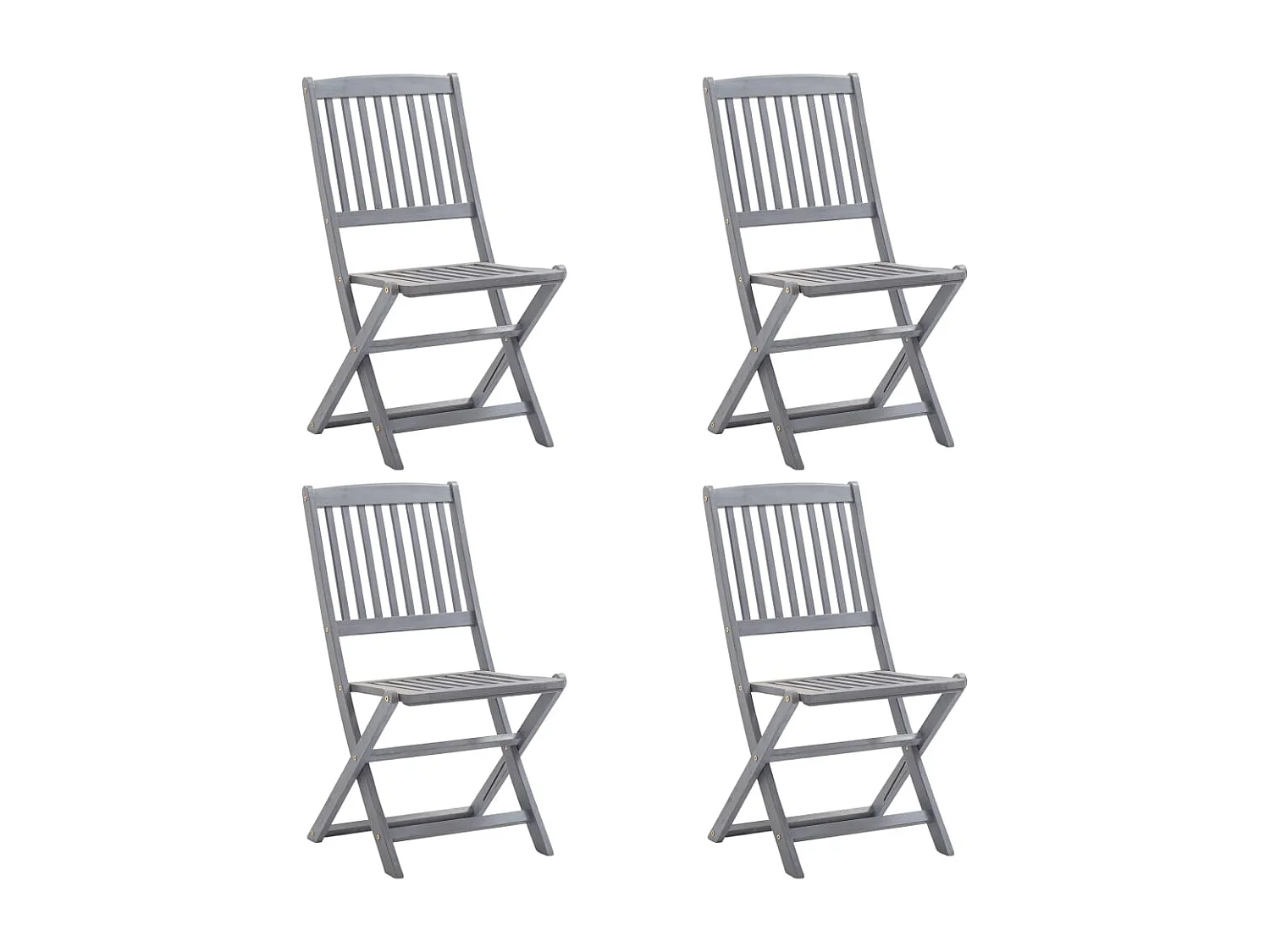 Chaises pliables d'extérieur lot de 4 Bois d'acacia solide