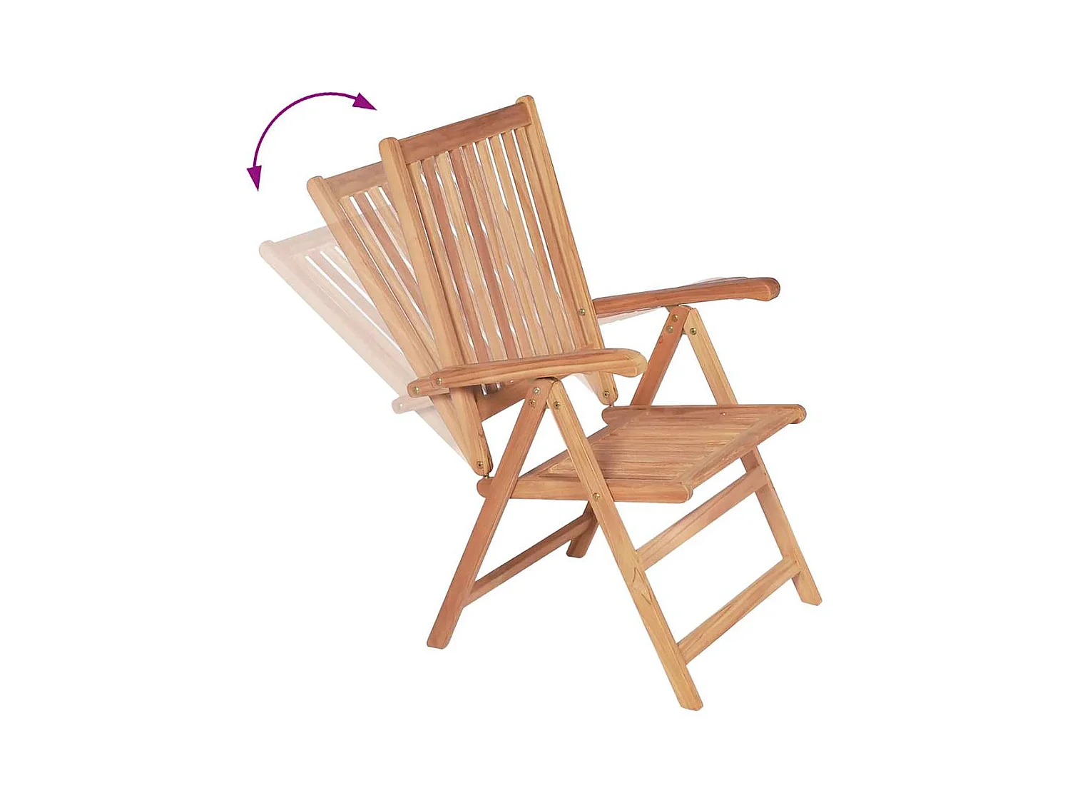 Chaises inclinables de jardin lot de 2 Bois de teck solide