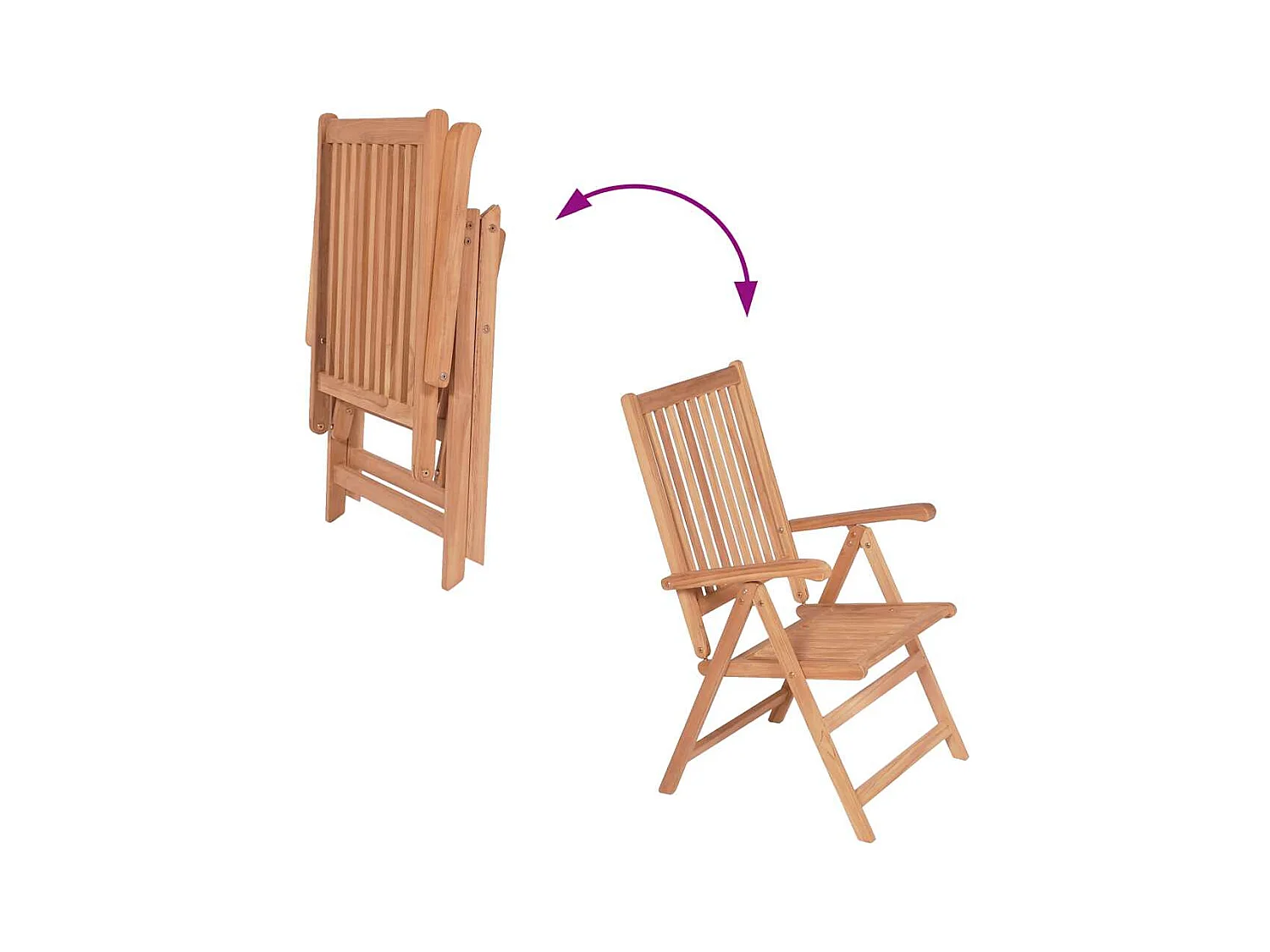Chaises inclinables de jardin lot de 2 Bois de teck solide