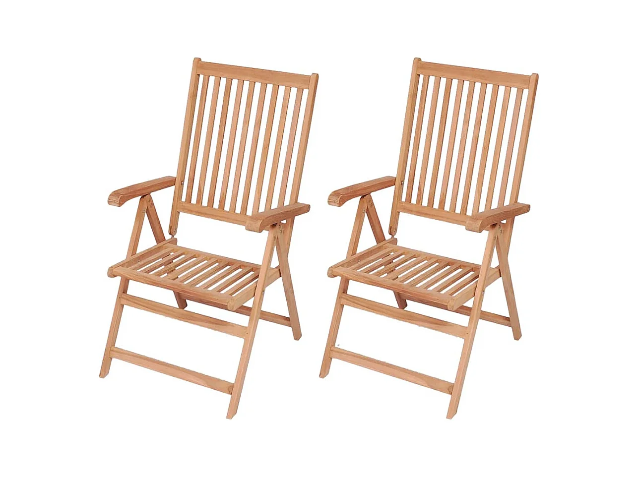 Tuinstoelen, set van 2, massief teakhout