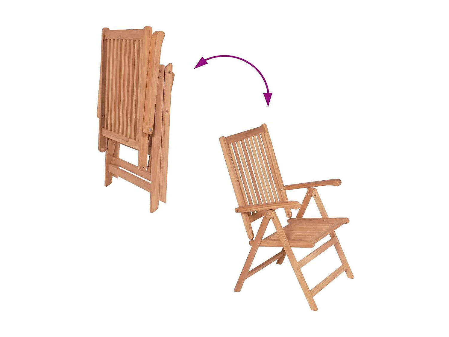 Chaises inclinables de jardin lot de 2 Bois de teck solide