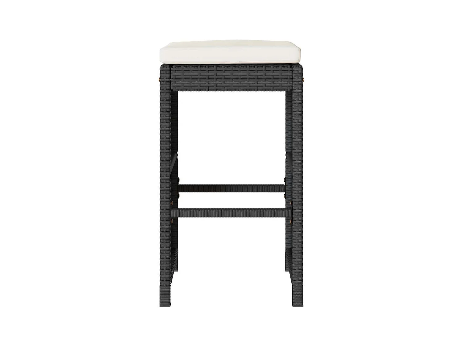 Set di 2 cuscini per sgabelli da bar da giardino in resina di vimini nero