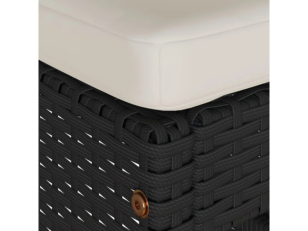 Set di 2 cuscini per sgabelli da bar da giardino in resina di vimini nero