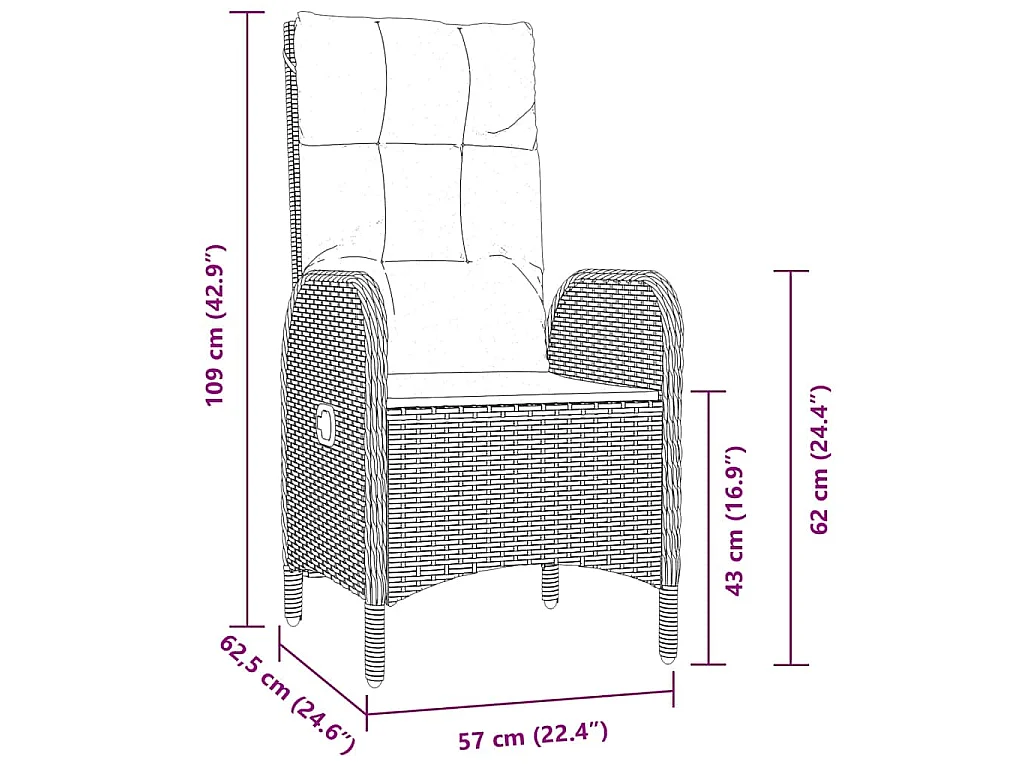 Ensemble de salle à manger de jardin 5 pièces gris en poly rattan