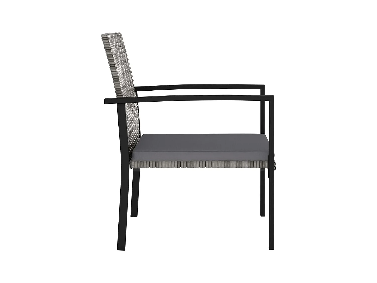 Chaises à manger de jardin lot de 2 Résine tressée Gris