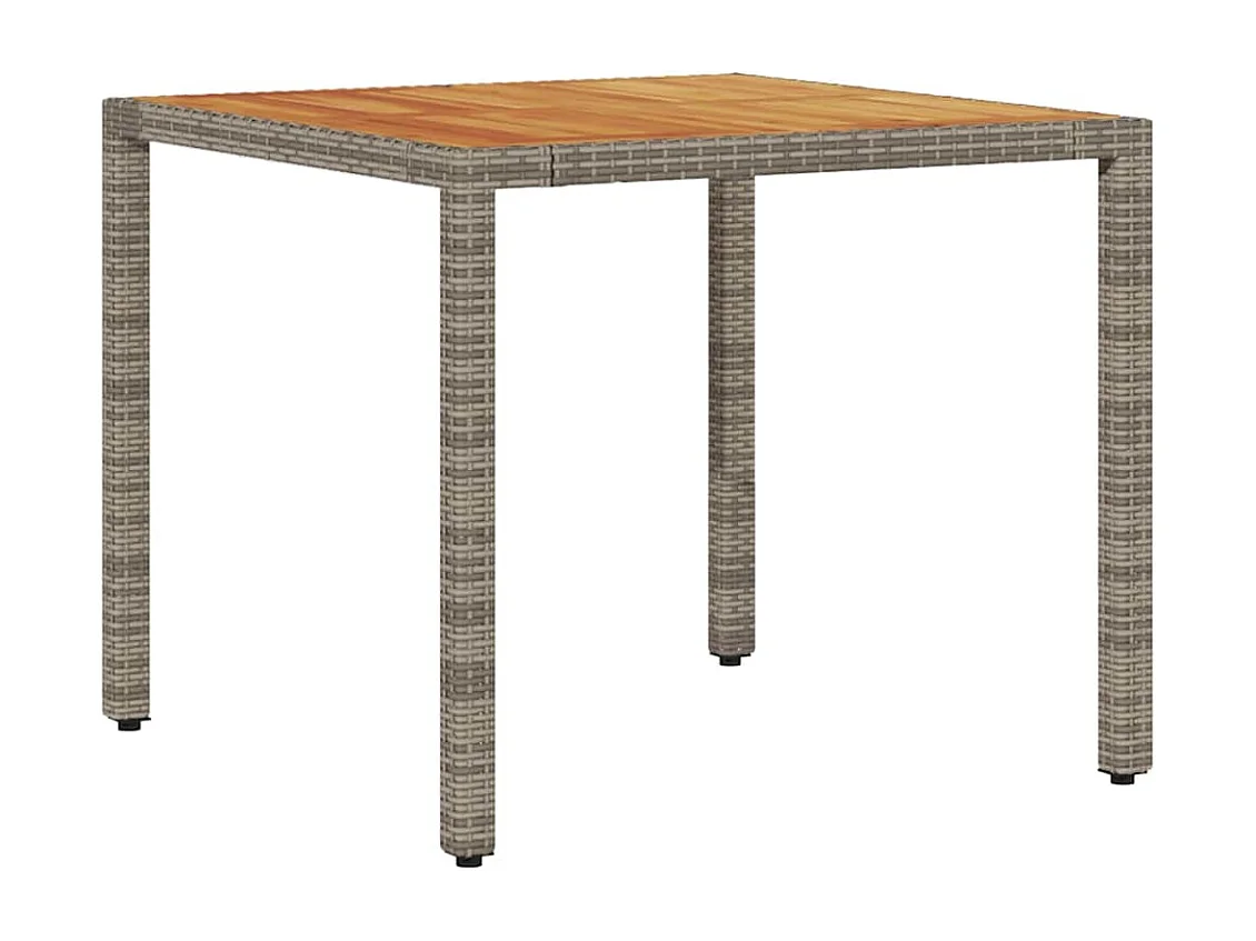 Set da pranzo da giardino da 5 pezzi con cuscini in polyrattan grigio