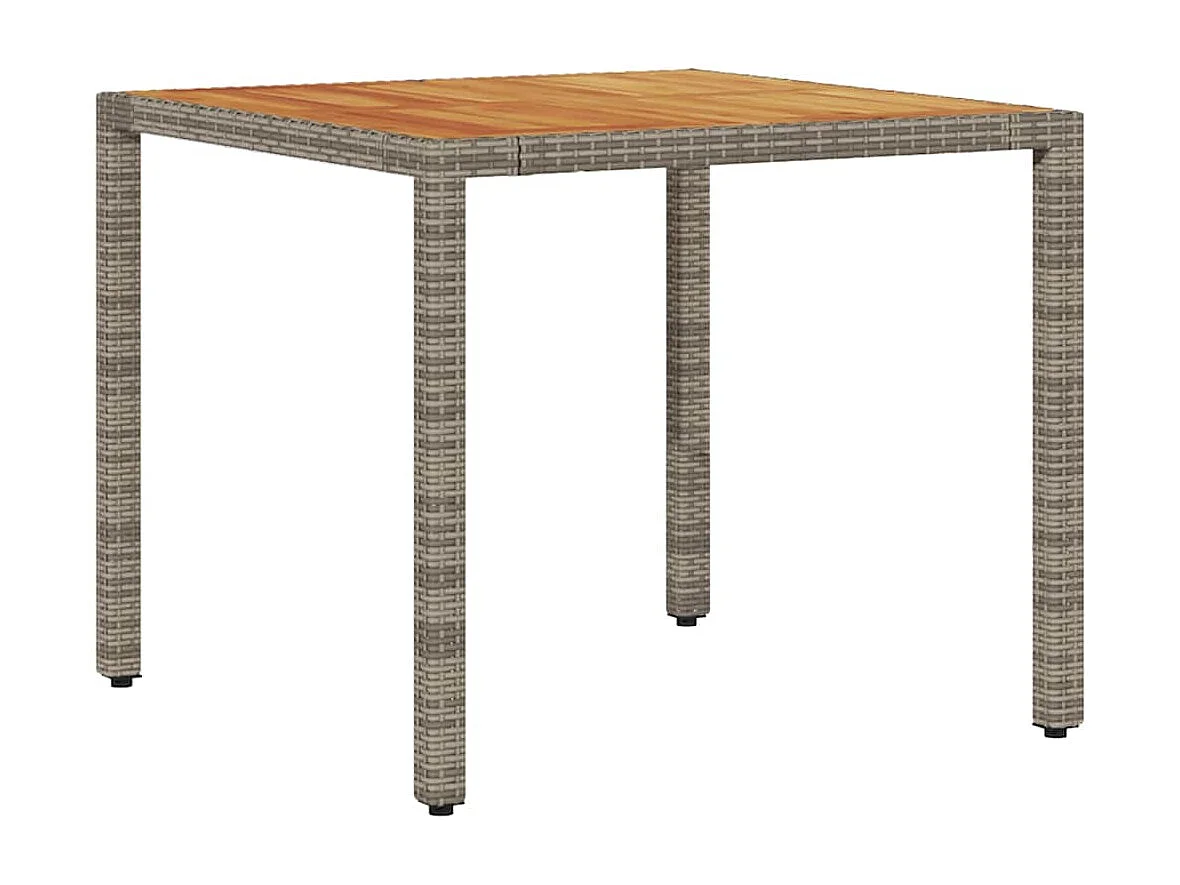 Set da pranzo da giardino da 5 pezzi con cuscini in polyrattan grigio