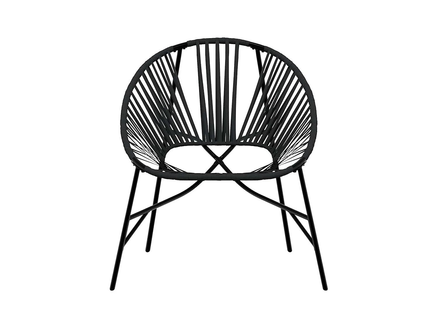 Chaise œuf de jardin noir résine tressée