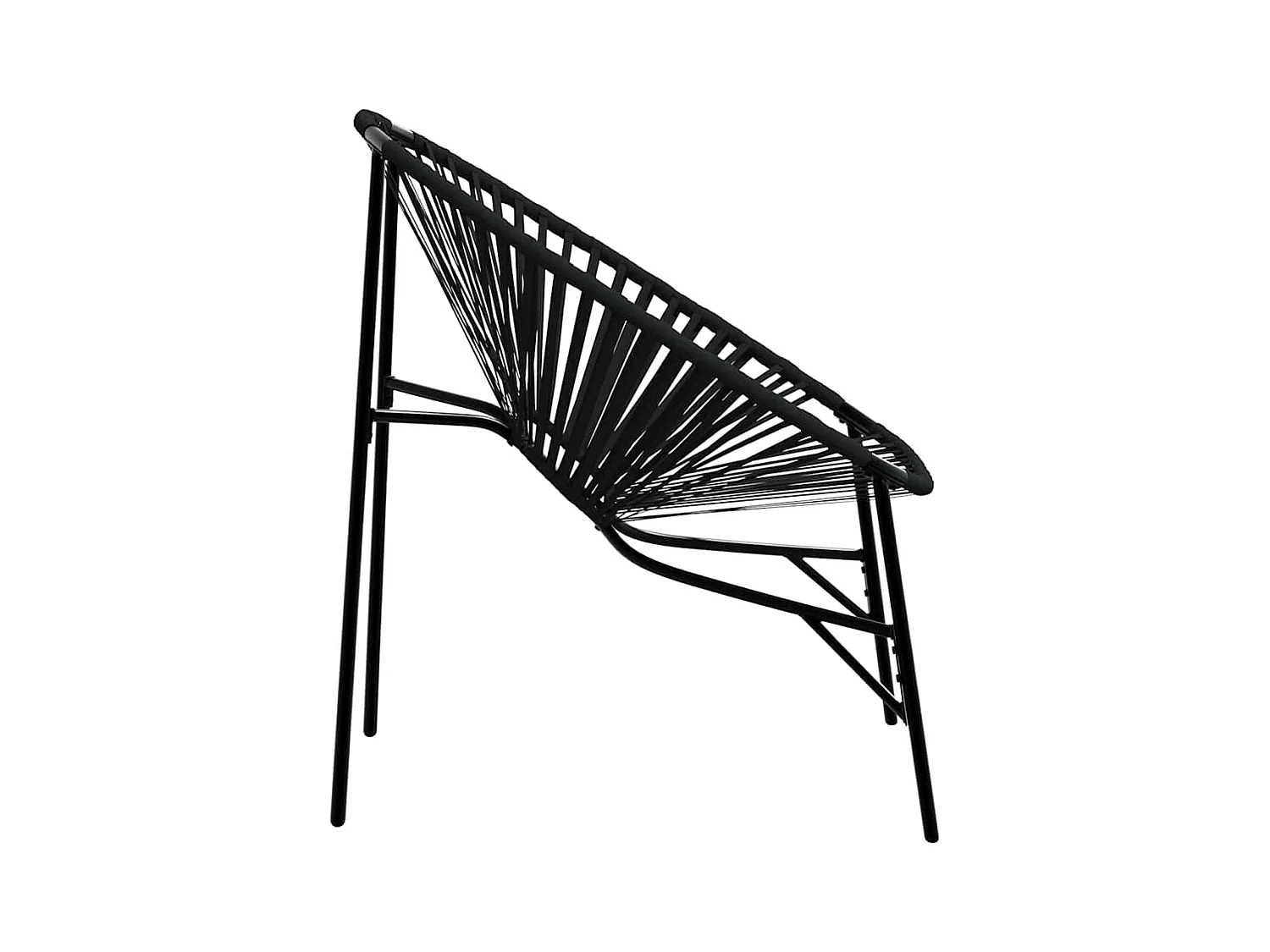 Chaise œuf de jardin noir résine tressée