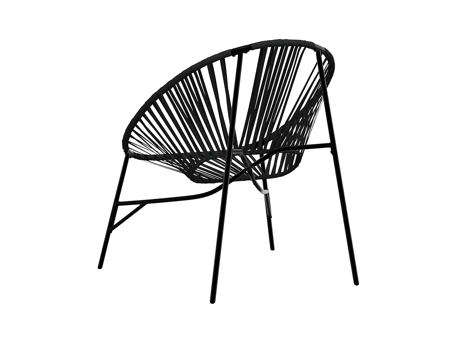 Chaise œuf de jardin noir résine tressée