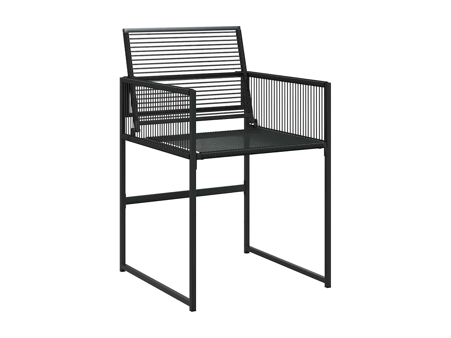 Ensemble repas de jardin de 5 pièces en poly rattan noir