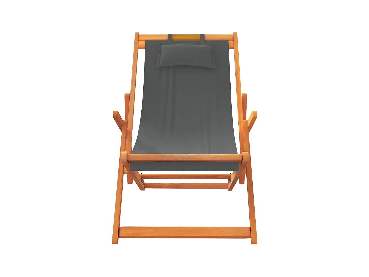 Chaises de plage pliables lot de 2 gris tissu