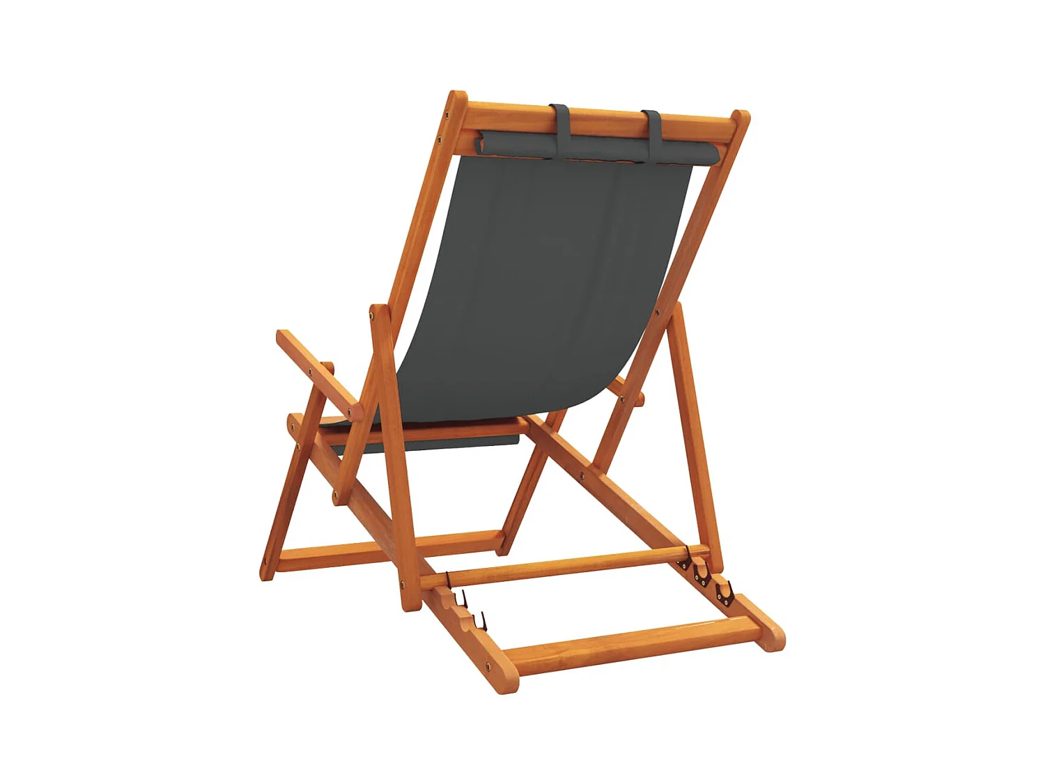 Chaises de plage pliables lot de 2 gris tissu