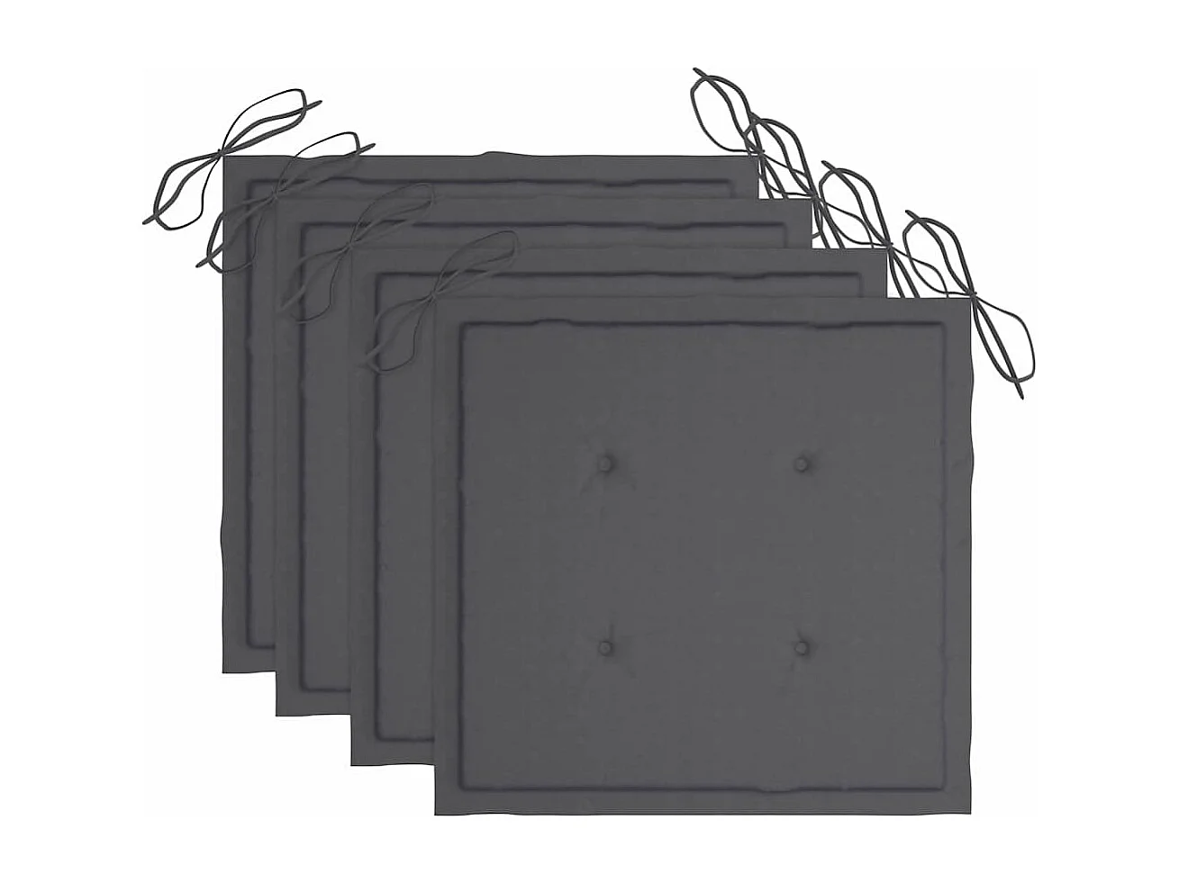 Chaises pliables d'extérieur lot de 4 et coussins Bois d'acacia