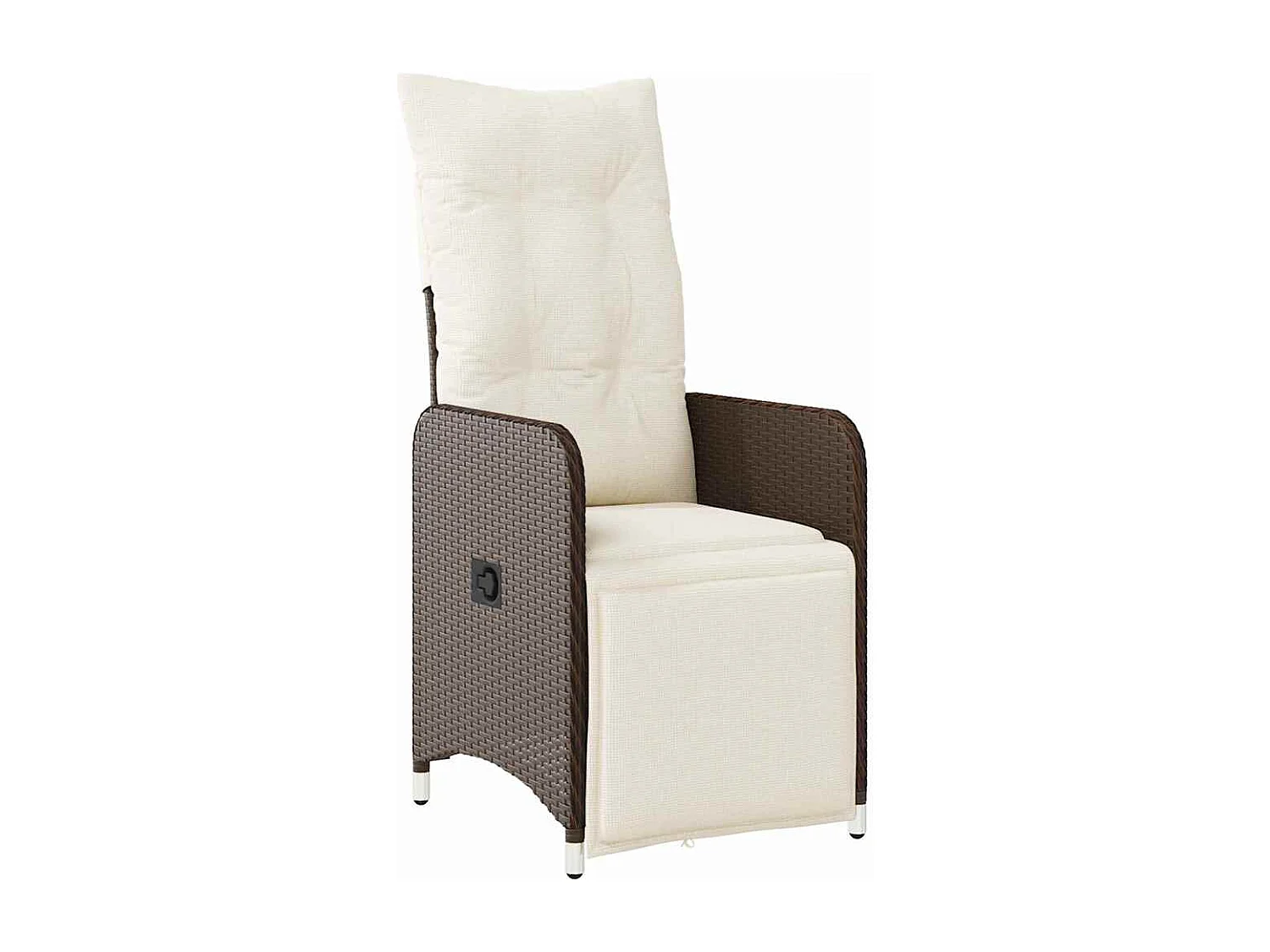 Set da pranzo da giardino 5 pezzi con cuscini in rattan marrone PE