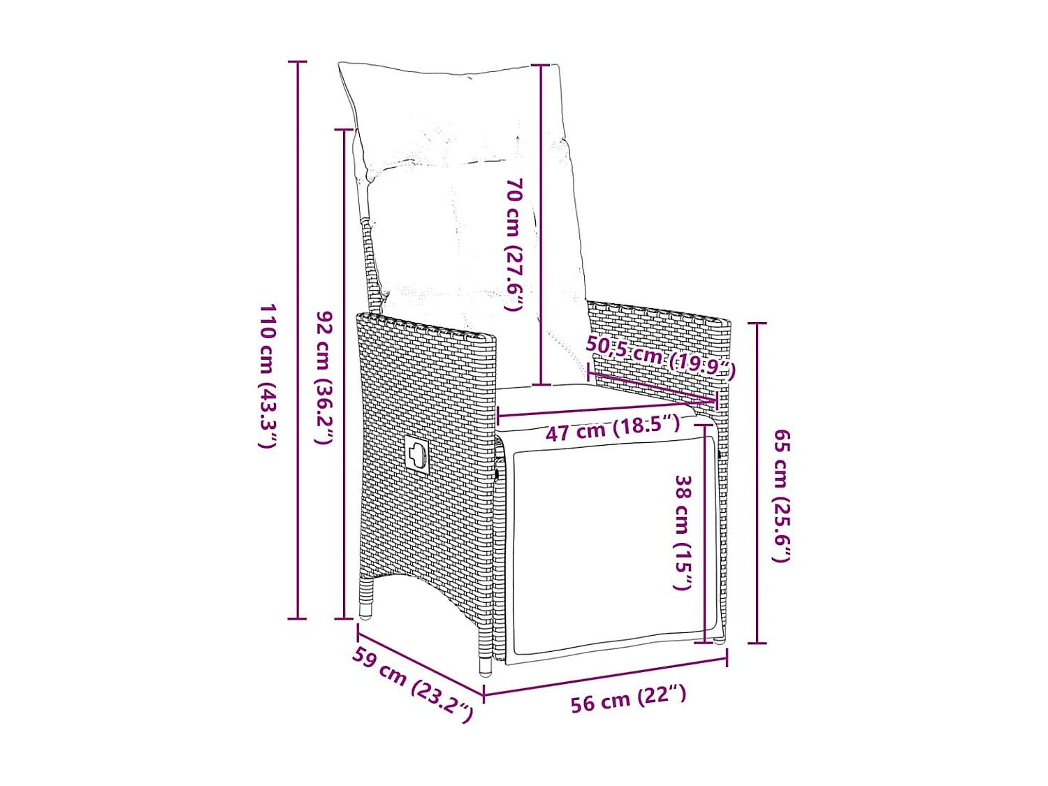 Ensemble de mobilier de jardin 5 pièces avec coussins en rattan poly noir