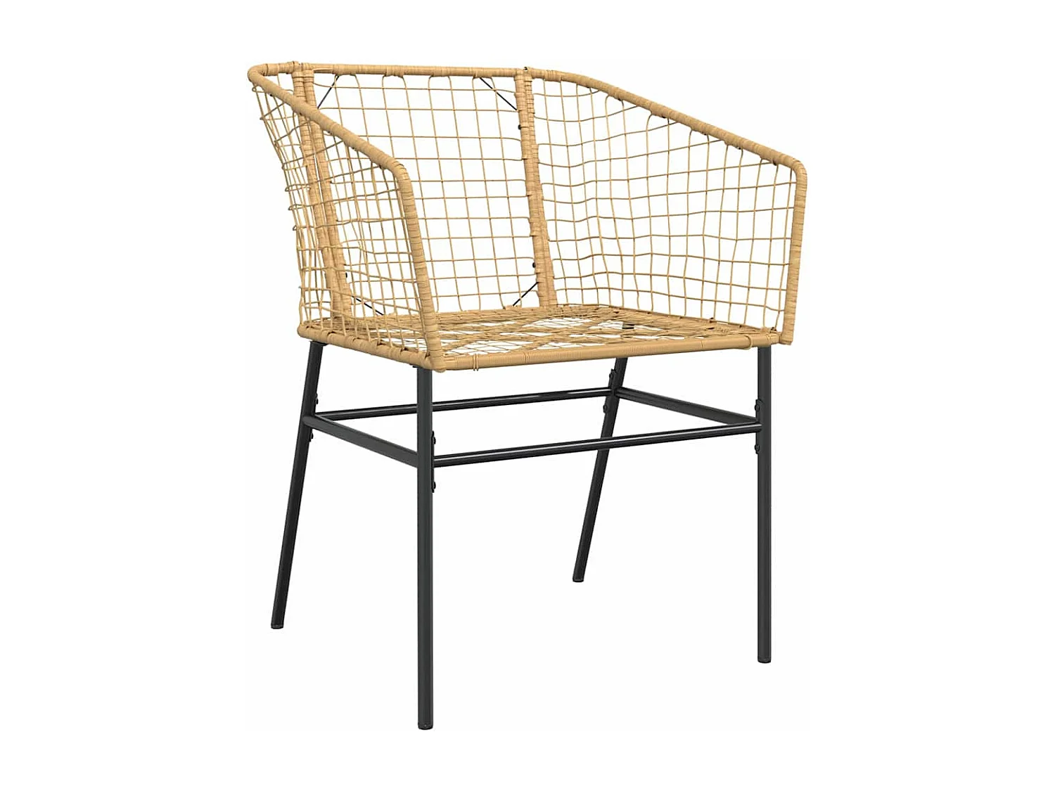 Ensemble de salle à manger de jardin 5 pièces marron en poly rattan