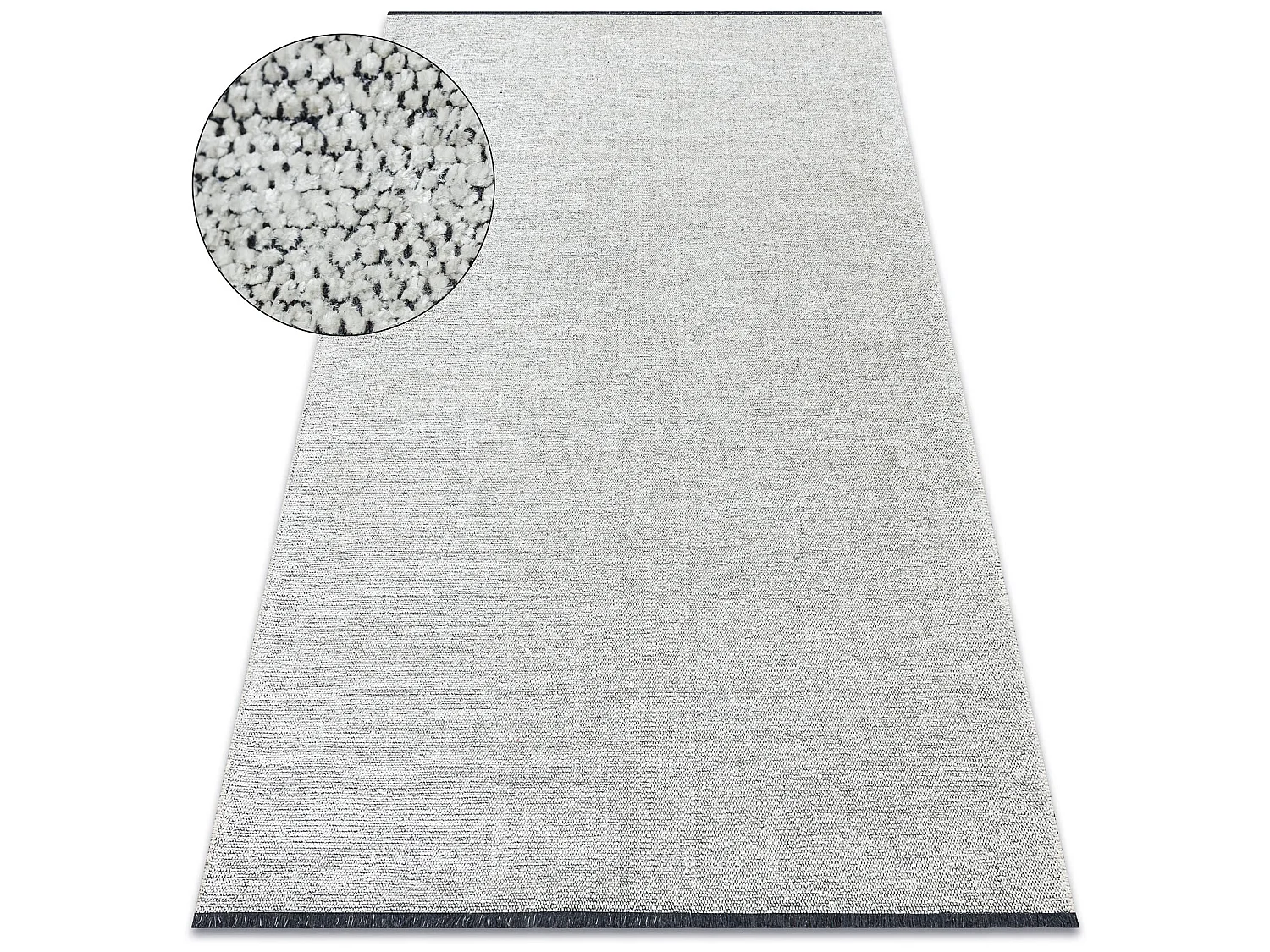 Tapis FLORENCE 24021 Uni, glamour, tissé à plat, franges - crème 195x290 cm