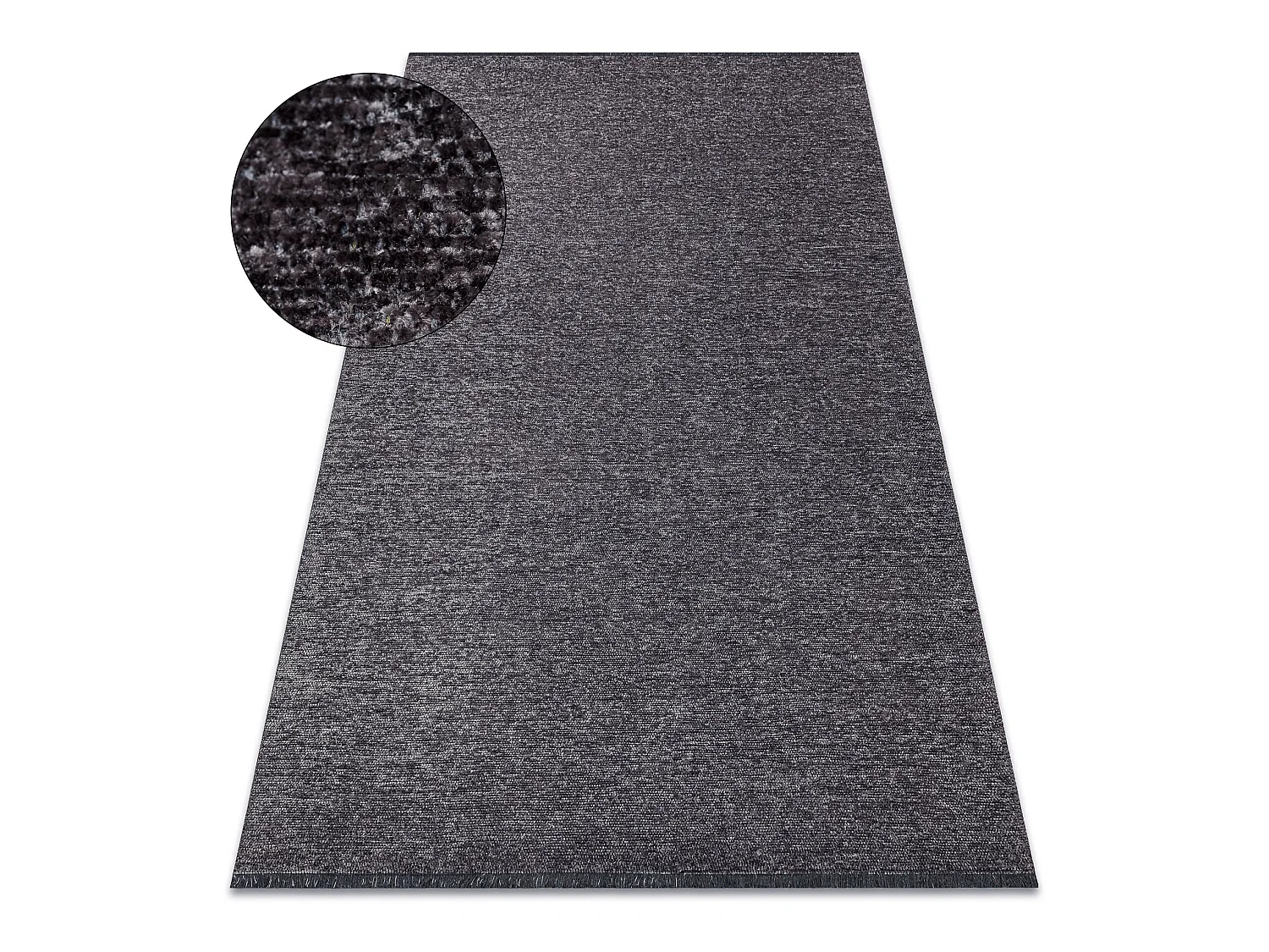 Tapijt FLORENCE 24021 Eenkleurig, glamour, plat geweven, franjes - ant 78x150 cm