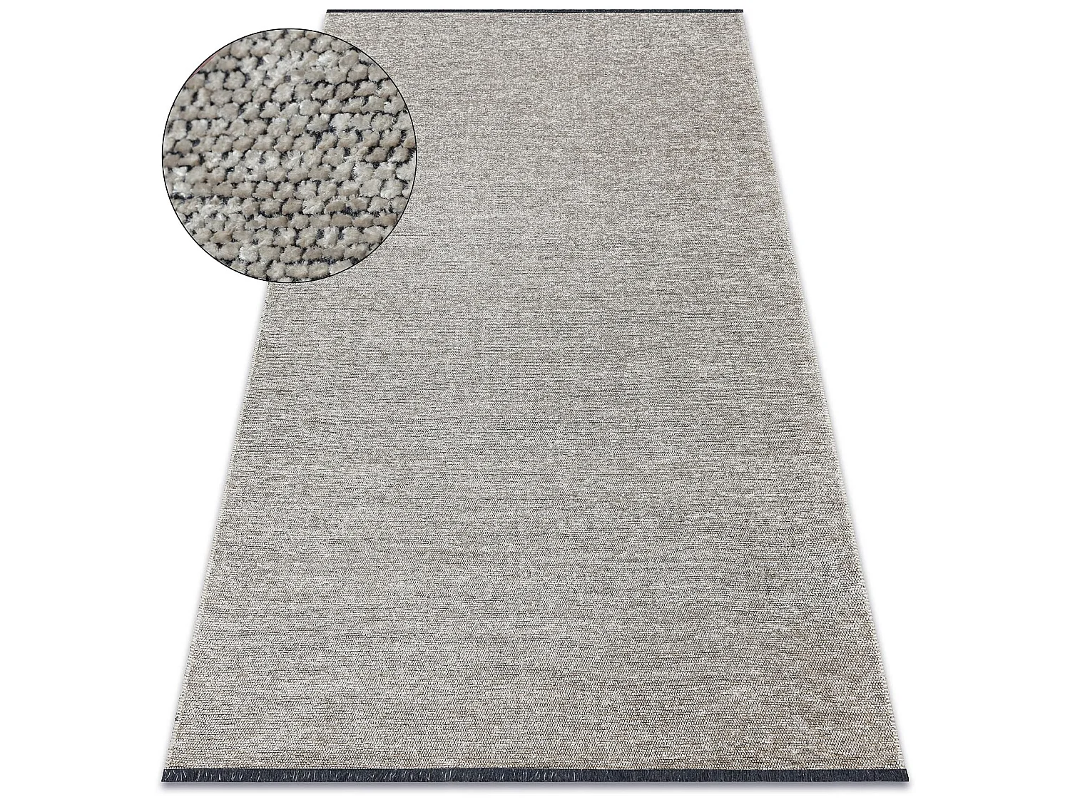 Tapijt FLORENCE 24021 Eenkleurig, glamour, plat geweven, franjes - bei 135x190 cm