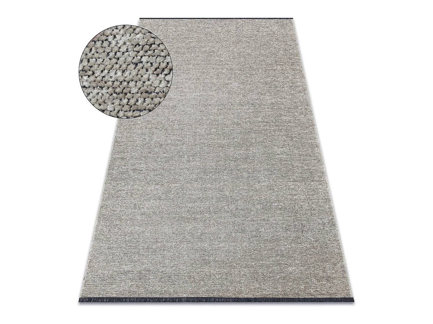 Tapis FLORENCE 24021 Uni, glamour, tissé à plat, franges - beige 135x190 cm
