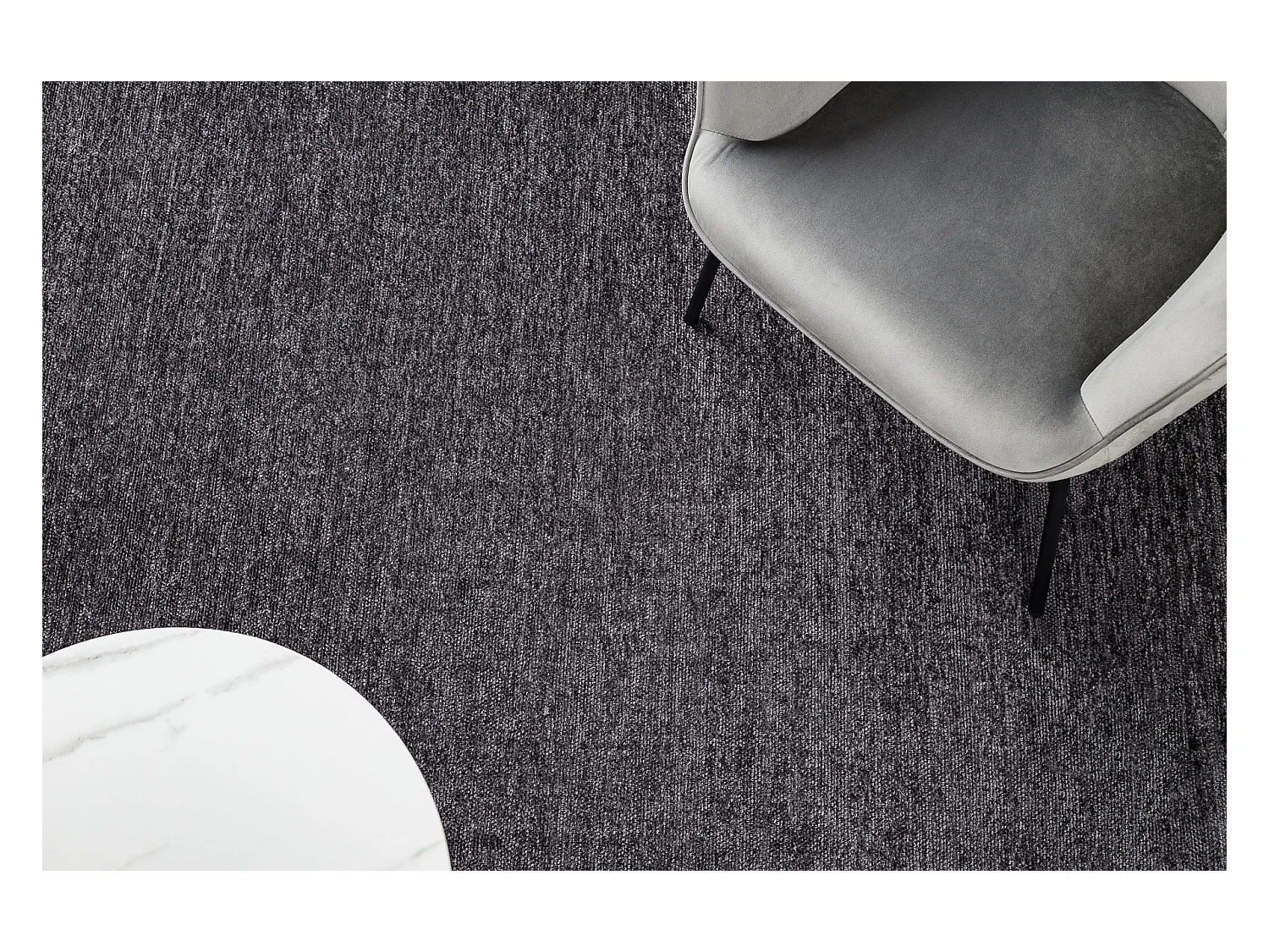 Tapijt FLORENCE 24021 Eenkleurig, glamour, plat geweven, franjes - ant 175x270 cm