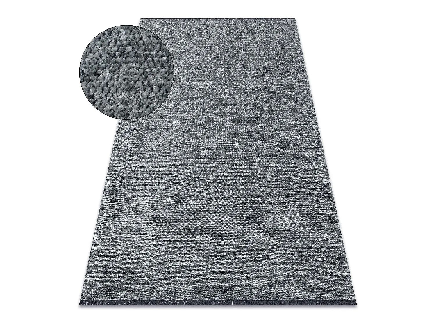 Tapijt FLORENCE 24021 Eenkleurig, glamour, plat geweven, franjes - gri 135x190 cm