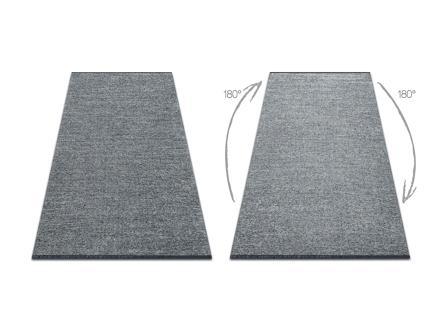 Tapijt FLORENCE 24021 Eenkleurig, glamour, plat geweven, franjes - zee 155x220 cm