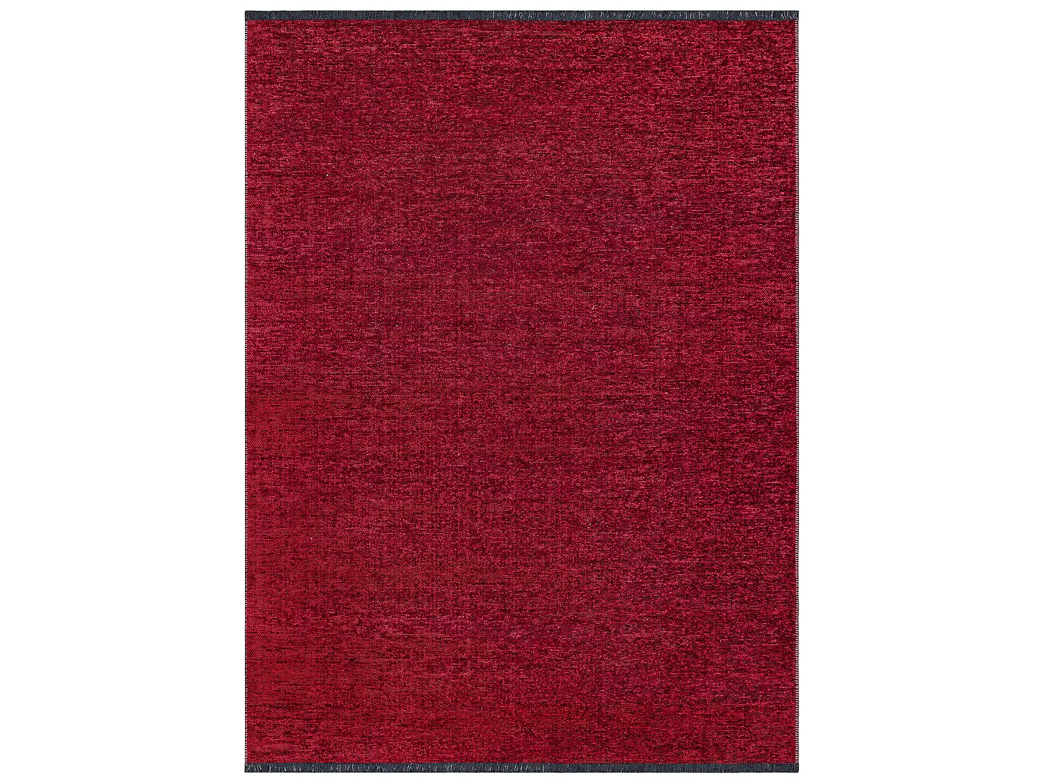 Tapijt FLORENCE 24021 Eenkleurig, glamour, plat geweven, franjes - Roo 78x150 cm