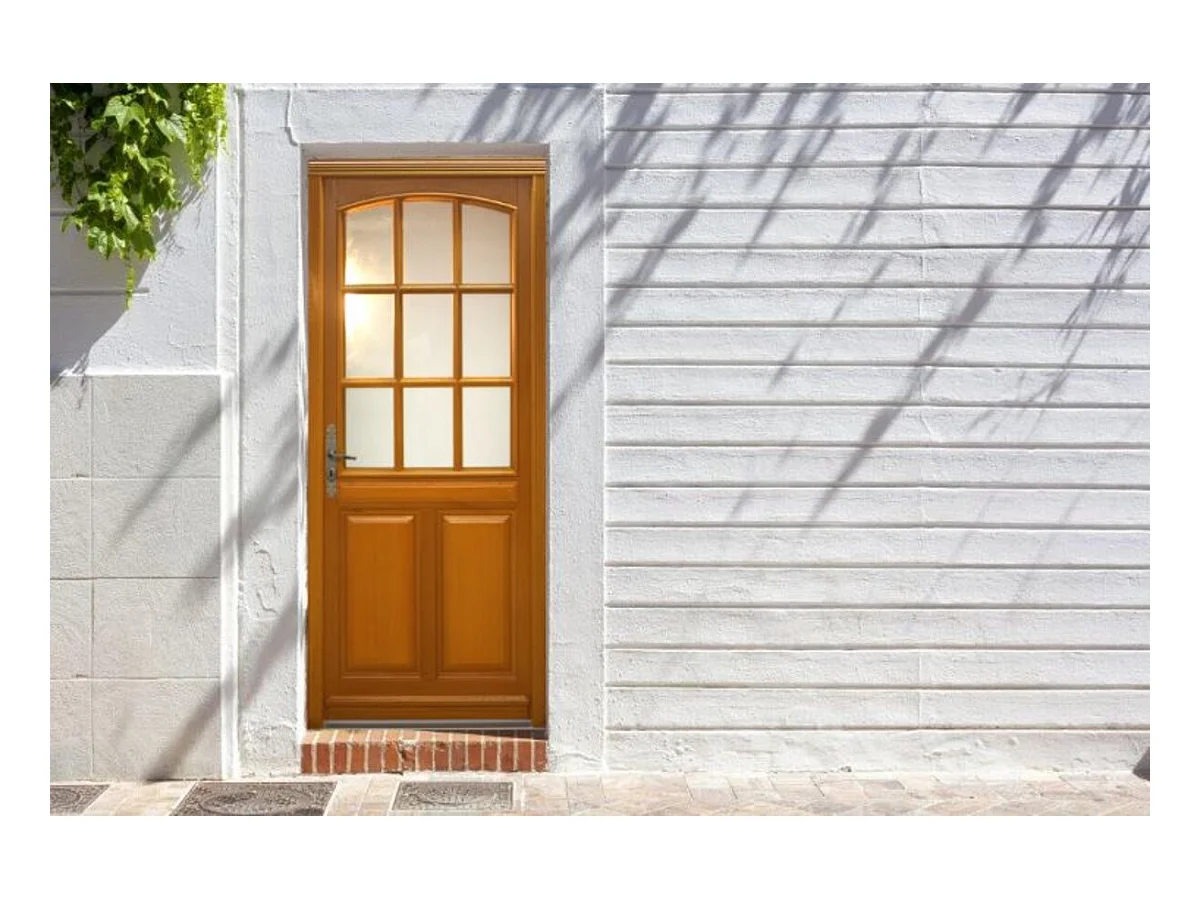 Porte d'entree Bois vitree, Alena, H,215xl,80  p, droit Cotes Tableau