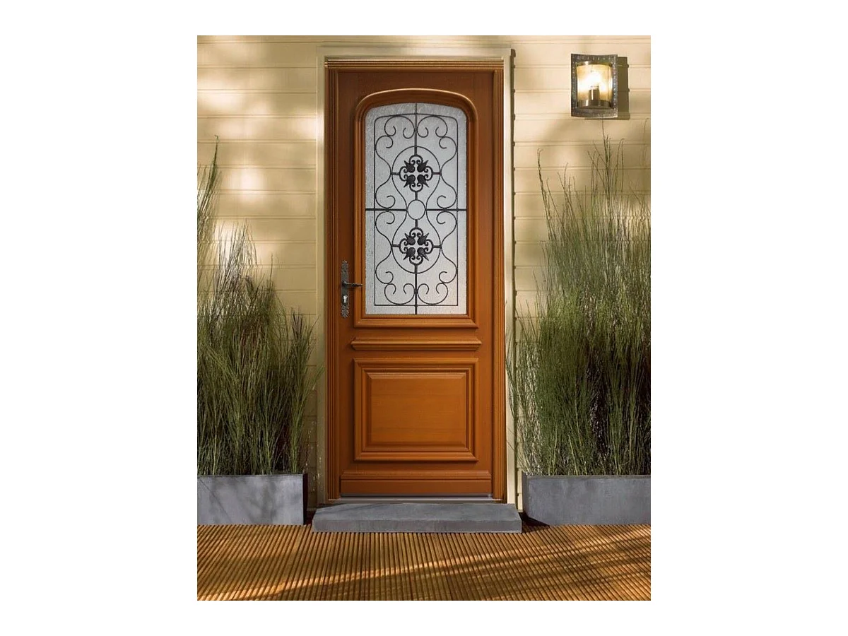 Porte d'entree Bois vitree, Adele, H,215xl,90  p, droit Cotes Tableau