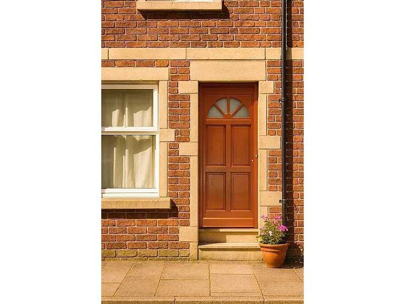 Porte D'entrée Bois Vitrée Ferji, H.215xl.90 Cm Côte Tableau P.gauche Gd Menuiseries