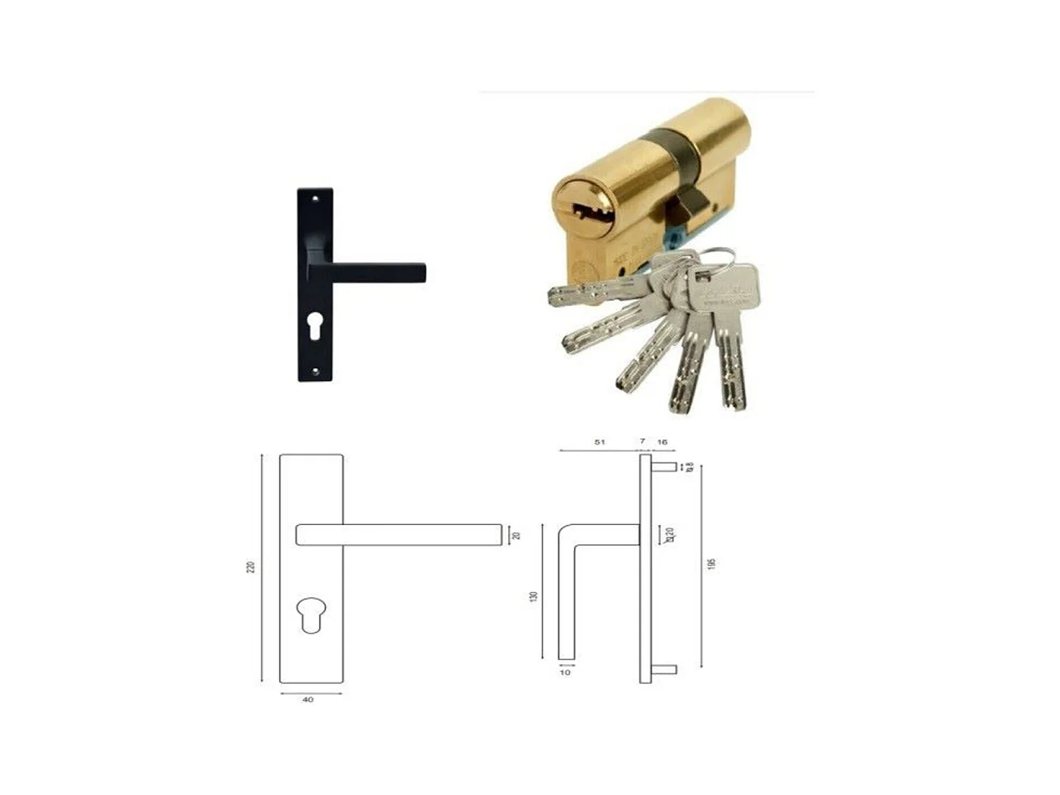 Porte d'entree Bois vitree, Alena, H,215xl,80  p, droit + Poignee Et Barillet ( ref 010723NO) Cotes Tableau