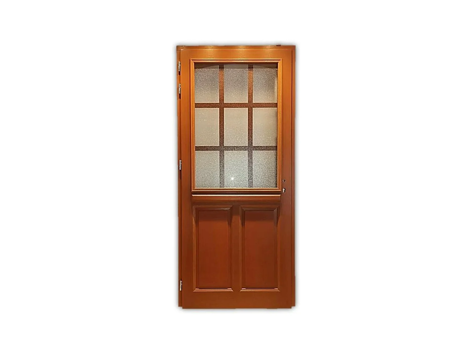 Porte d'entree Bois vitree, Alena, H,215xl,80  p, droit + Poignee Et Barillet ( ref 010723NO) Cotes Tableau