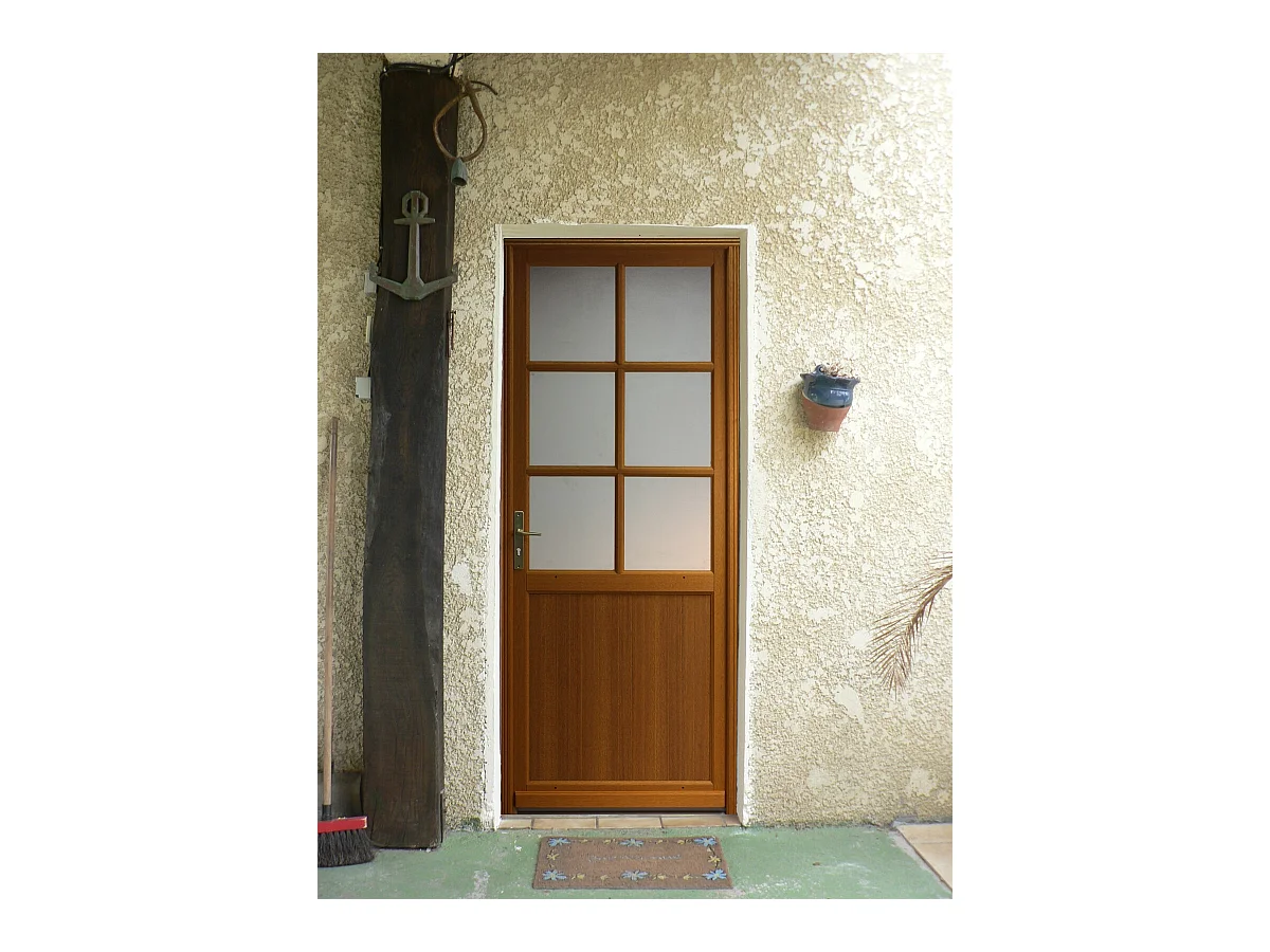 Porte De Service Bois Vitrée Naxos, H,200xl,90 P, Droit Côtes Tableau Gd Menuiseries