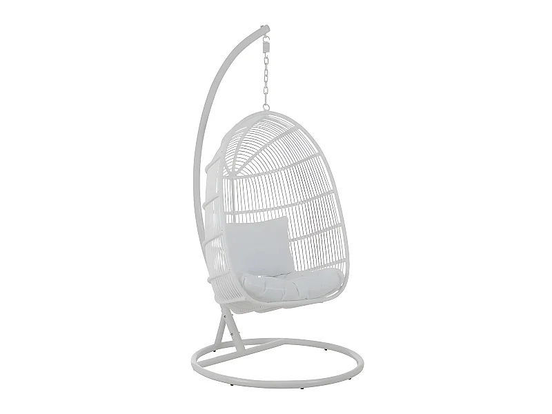 Fauteuil suspendu ovale Acier Blanc - MACABA