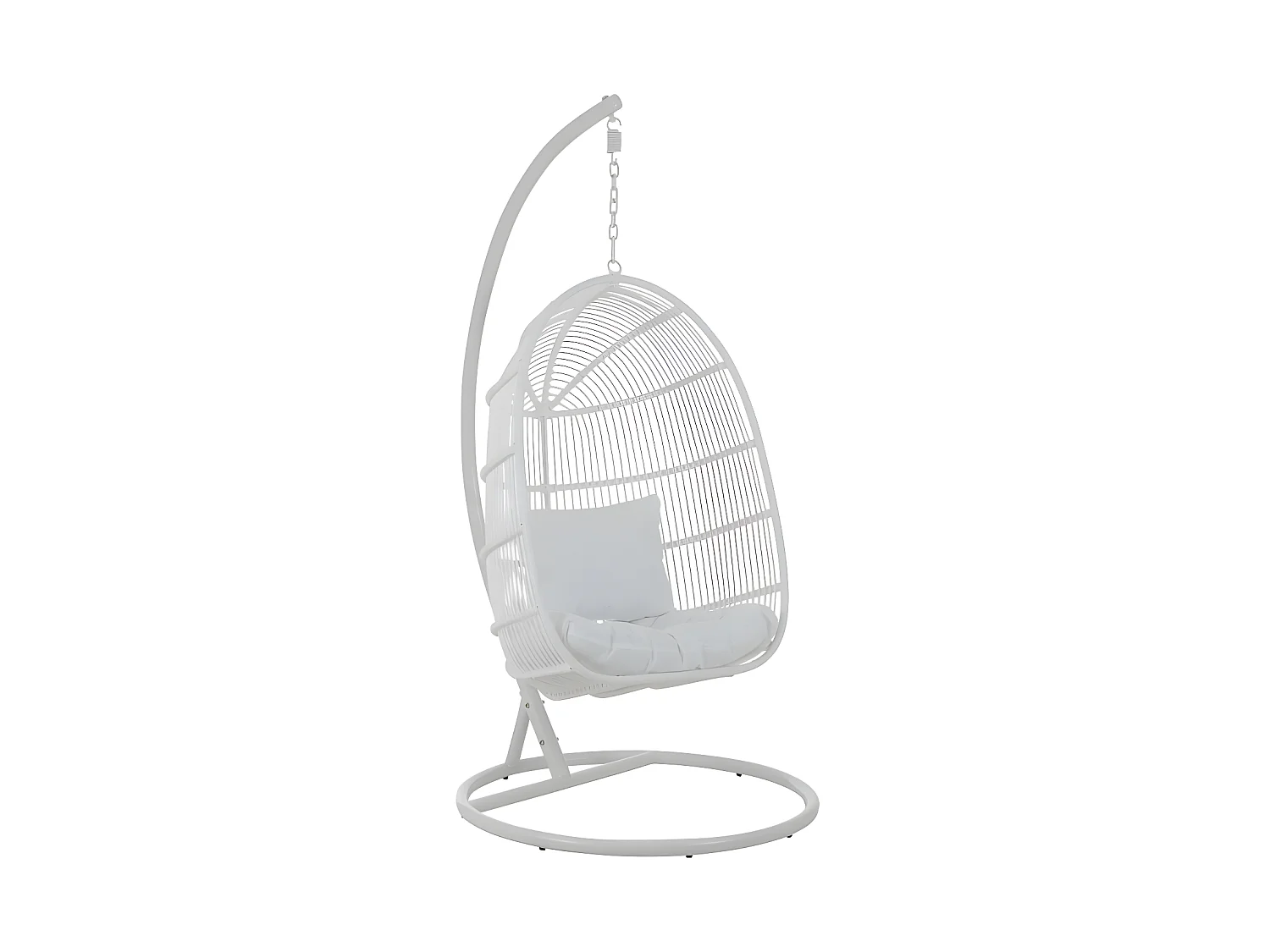 Fauteuil suspendu ovale Acier Blanc - MACABA