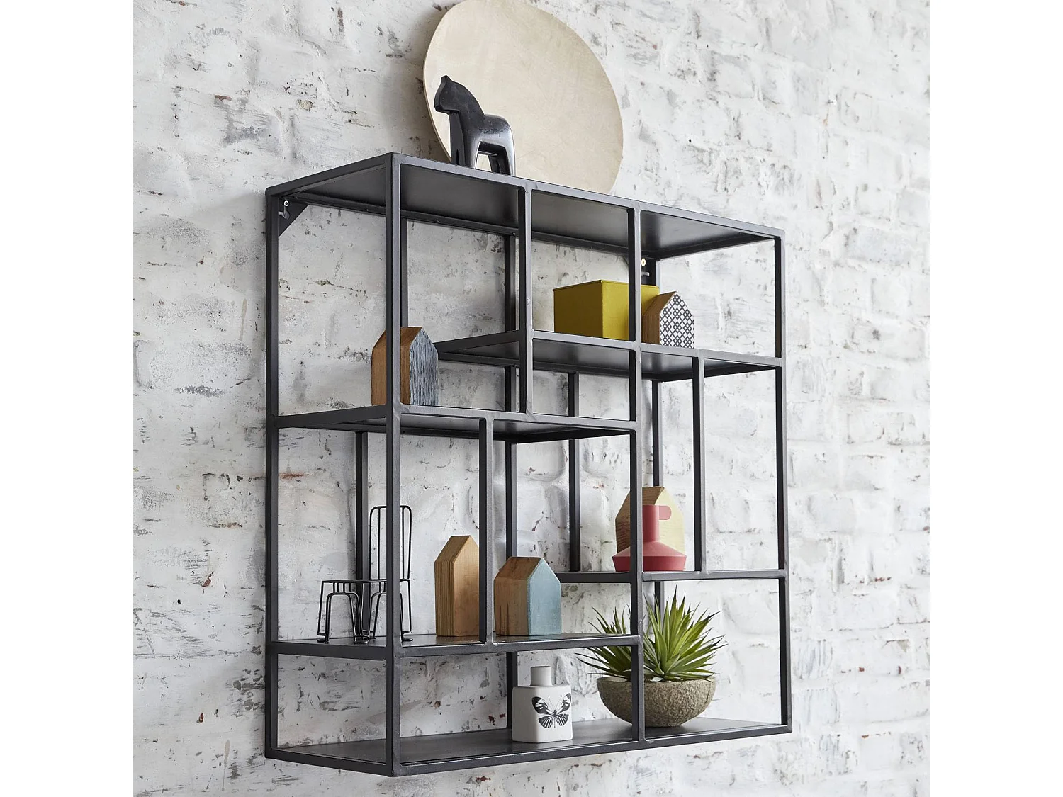 Etagère murale en métal noir Joshua