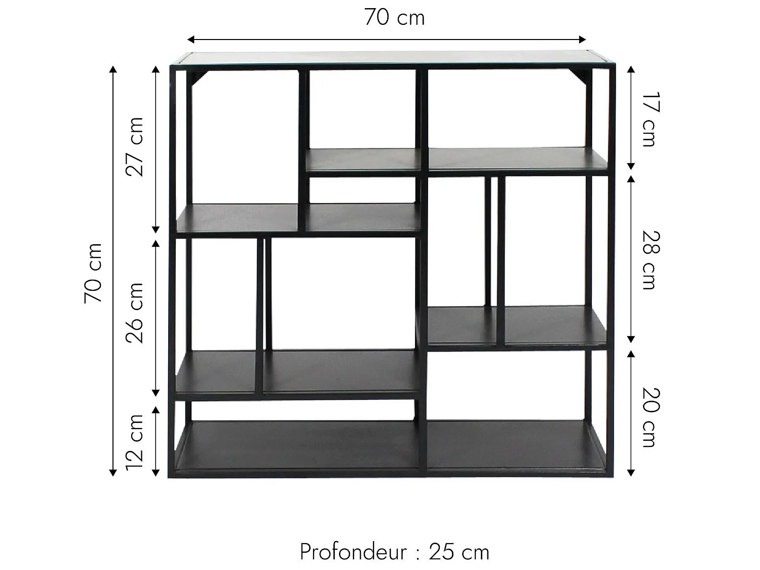 Etagère murale en métal noir Joshua