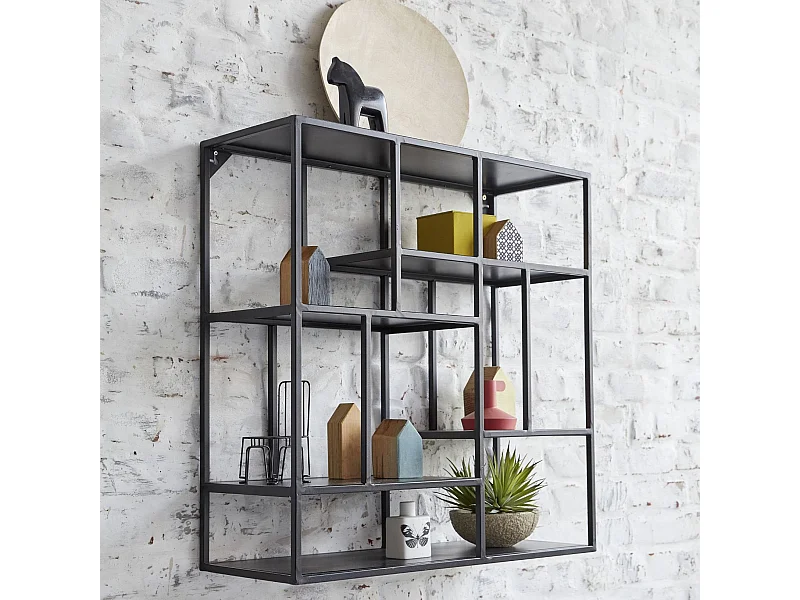 Etagère murale en métal noir Joshua