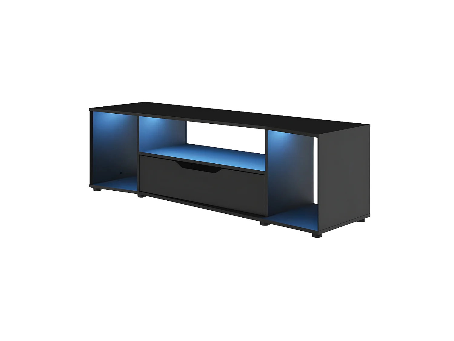 Meuble TV Gamer 1 tiroir 3 niches noir - LAIRA