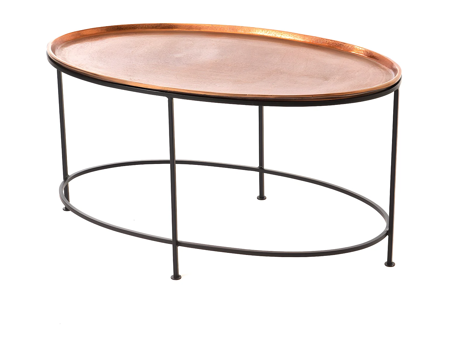 Table basse ovale cuivre
