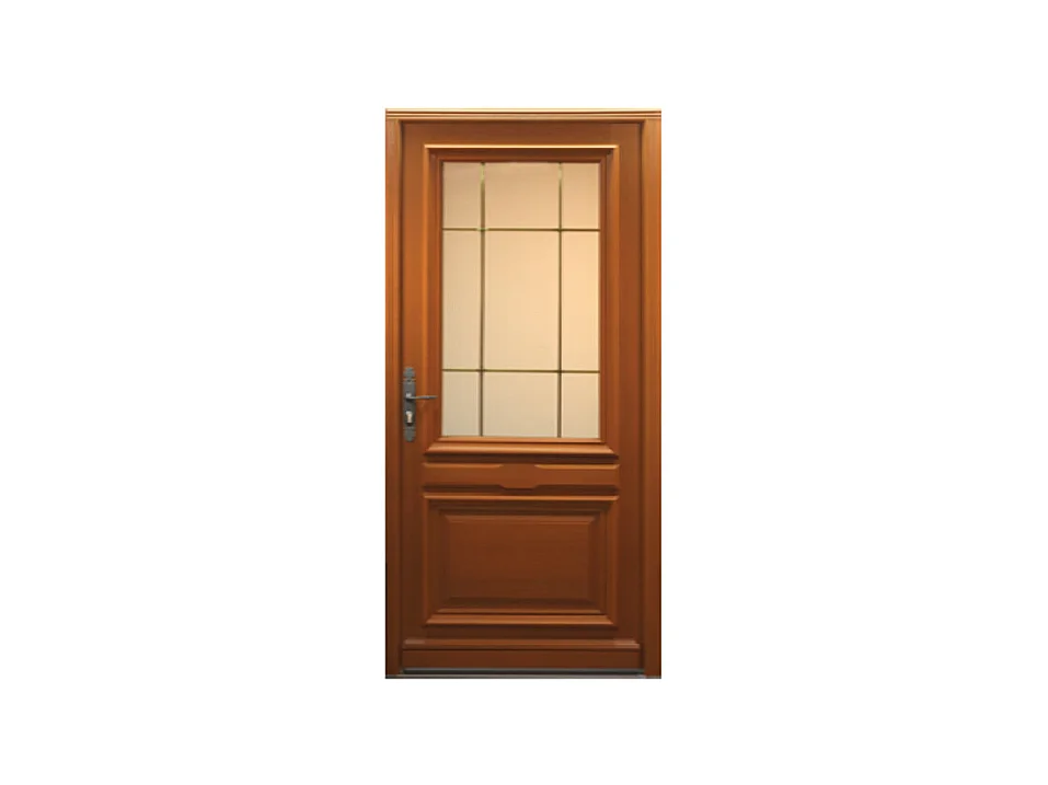 Porte D'Entrée Bois Vitrée, Cornelia, H,215Xl,90  P, Droit Cote Tableau
