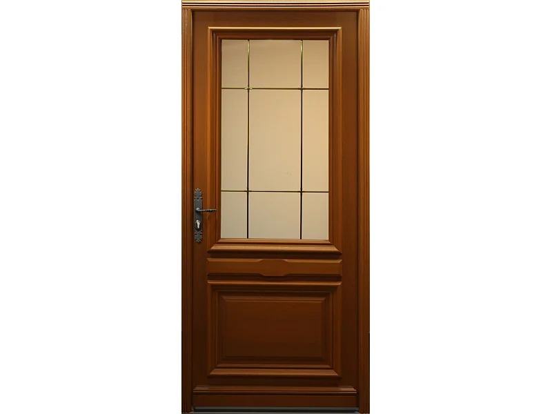 Porte d'entree Bois vitree, Cornelia, H,215xl,90 p, droit Cote Tableau